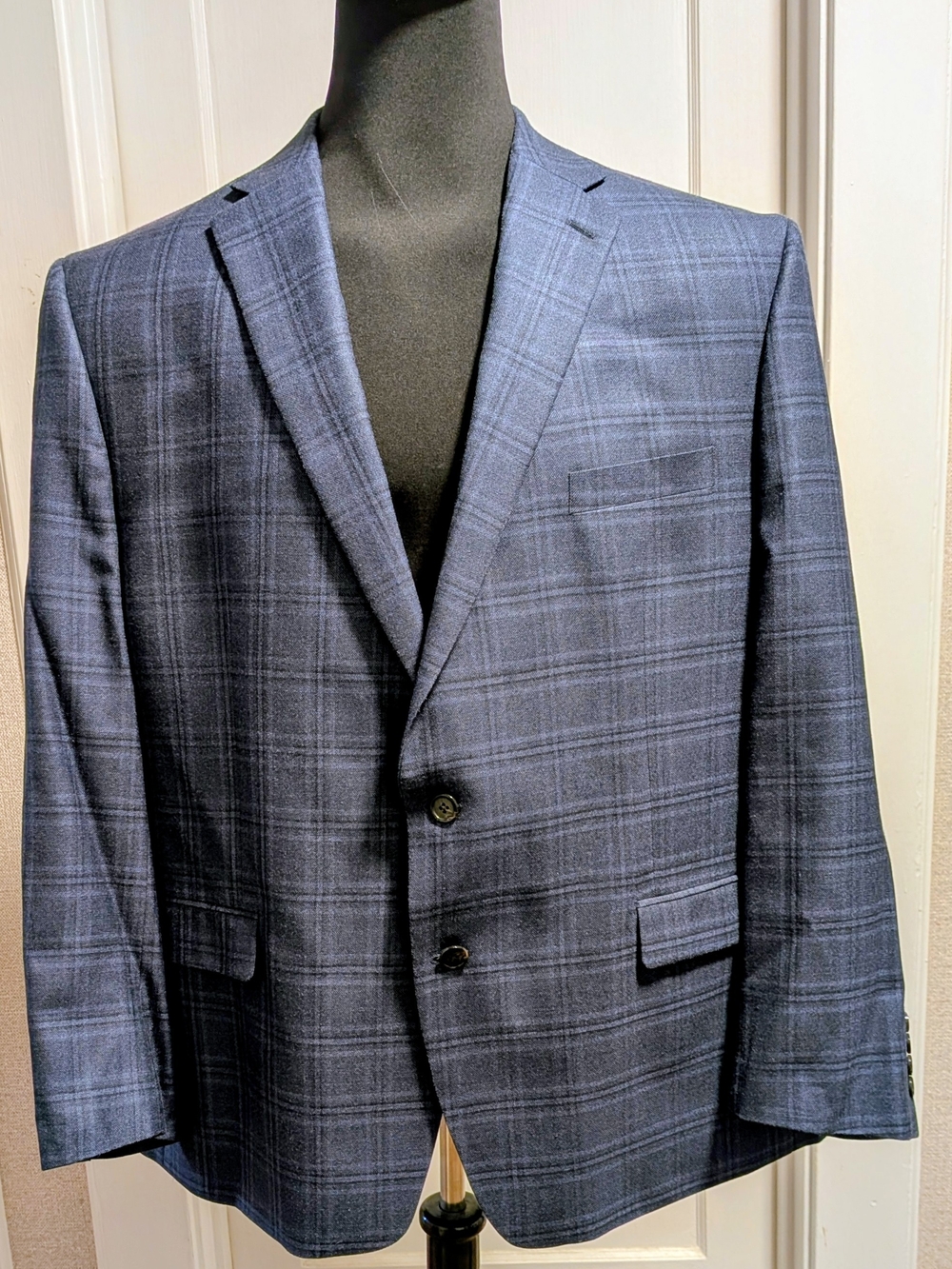 Ralph Lauren Navy Plaid Two-Button Sport Coat
